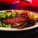 Cumin-Rubbed Steaks with Avocado Salsa Verde